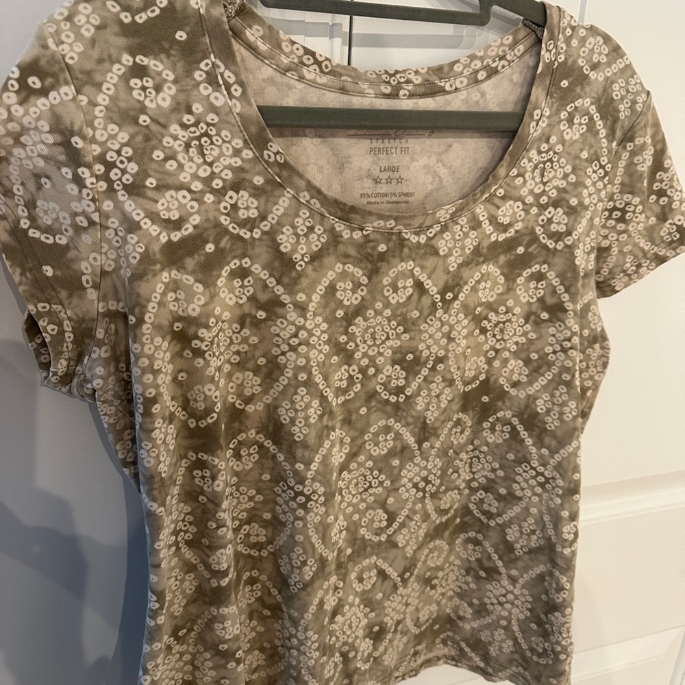 Women's Tan Patterned Lg Top